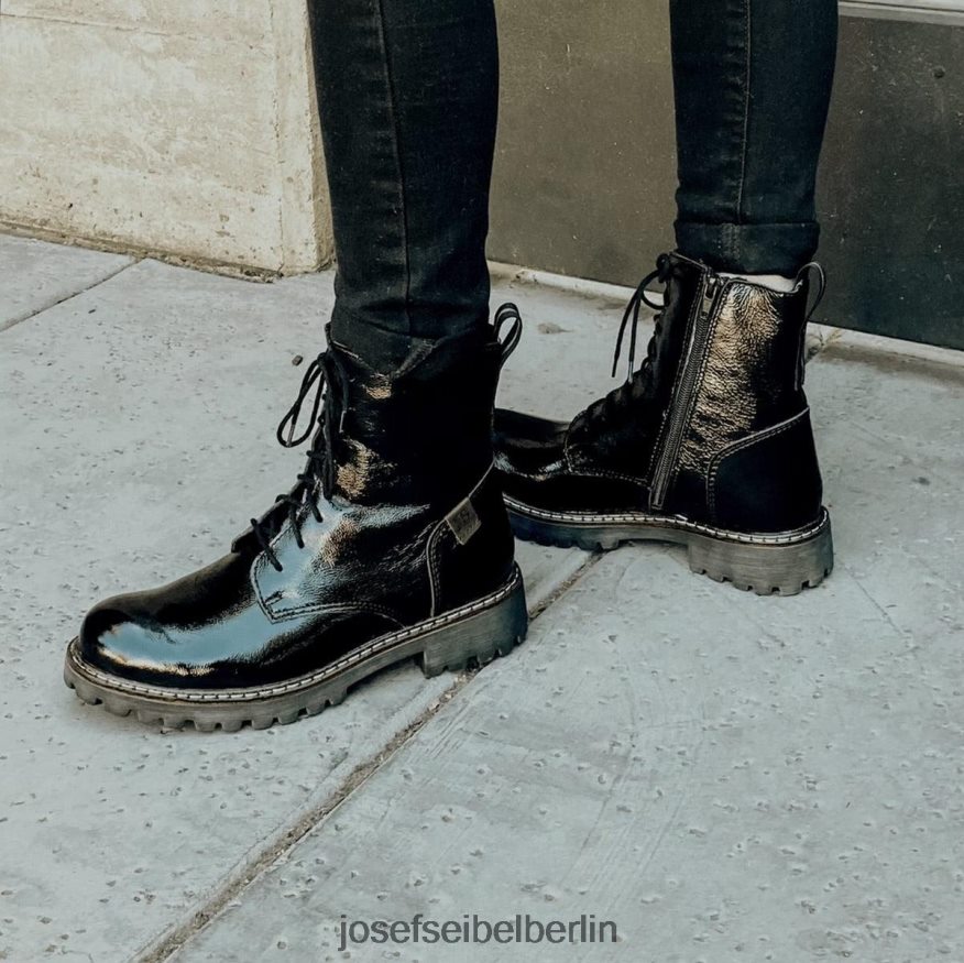 Josef Seibel D6824J235 Marta 02 Frauen schwarzes Lackleder Stiefel