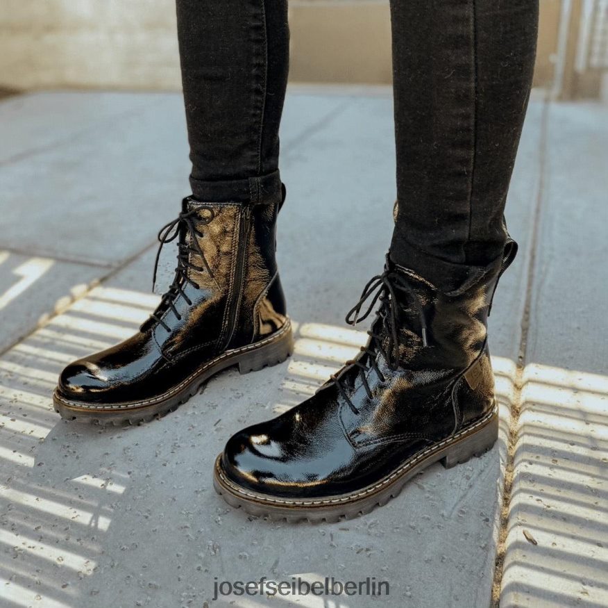 Josef Seibel D6824J235 Marta 02 Frauen schwarzes Lackleder Stiefel