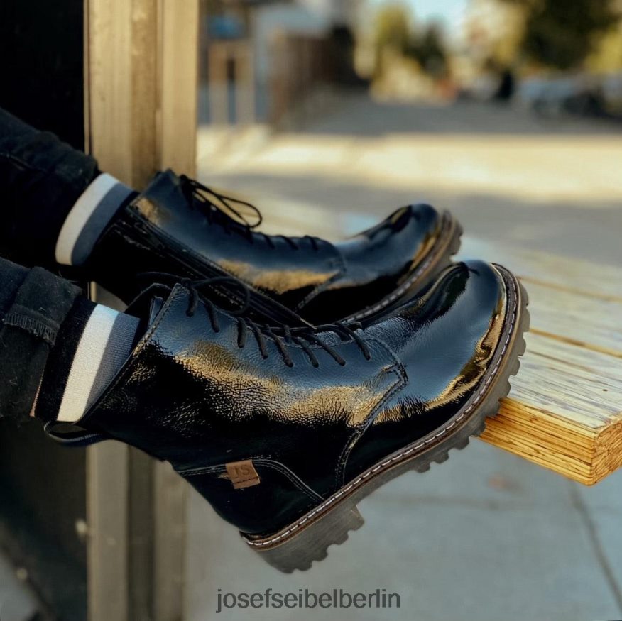 Josef Seibel D6824J235 Marta 02 Frauen schwarzes Lackleder Stiefel